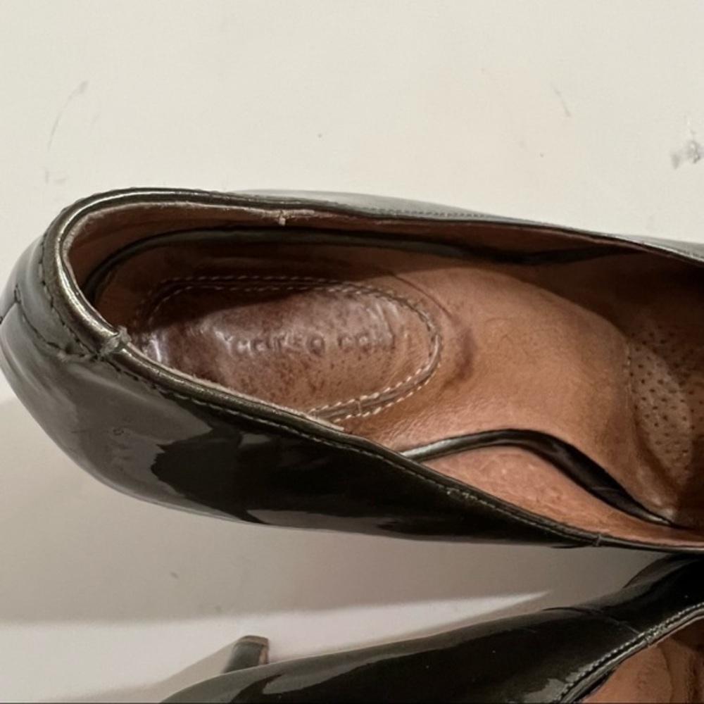 Corso Como Genuine Patent Leather Metallic Pewter Pumps Heels Size 9 - Picture 10 of 14